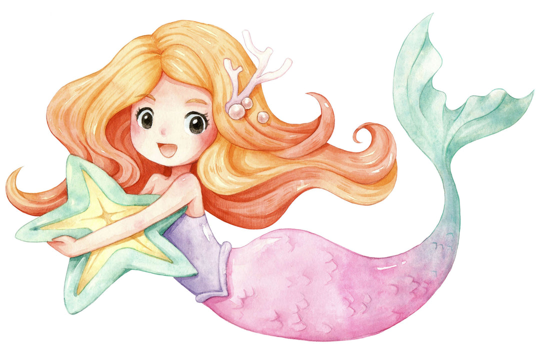 Wave enkeltseng 140x70 med gelænder - Mermaid