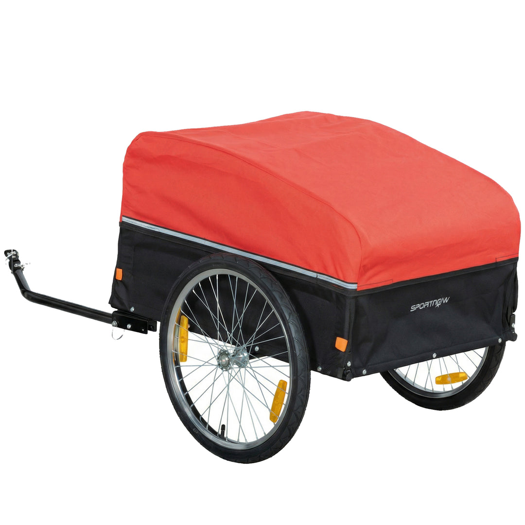 Cykeltrailer, 170 liter, cargo trailer med kobling, presenning, 51 cm hurtigudløser, luftdæk, op til 40 kg