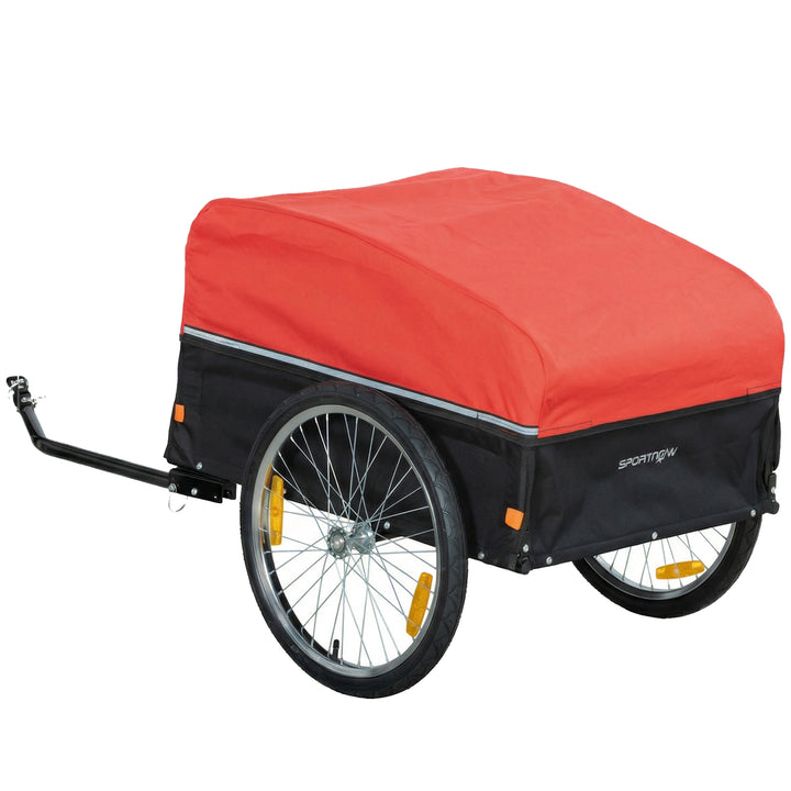 Cykeltrailer, 170 liter, cargo trailer med kobling, presenning, 51 cm hurtigudløser, luftdæk, op til 40 kg