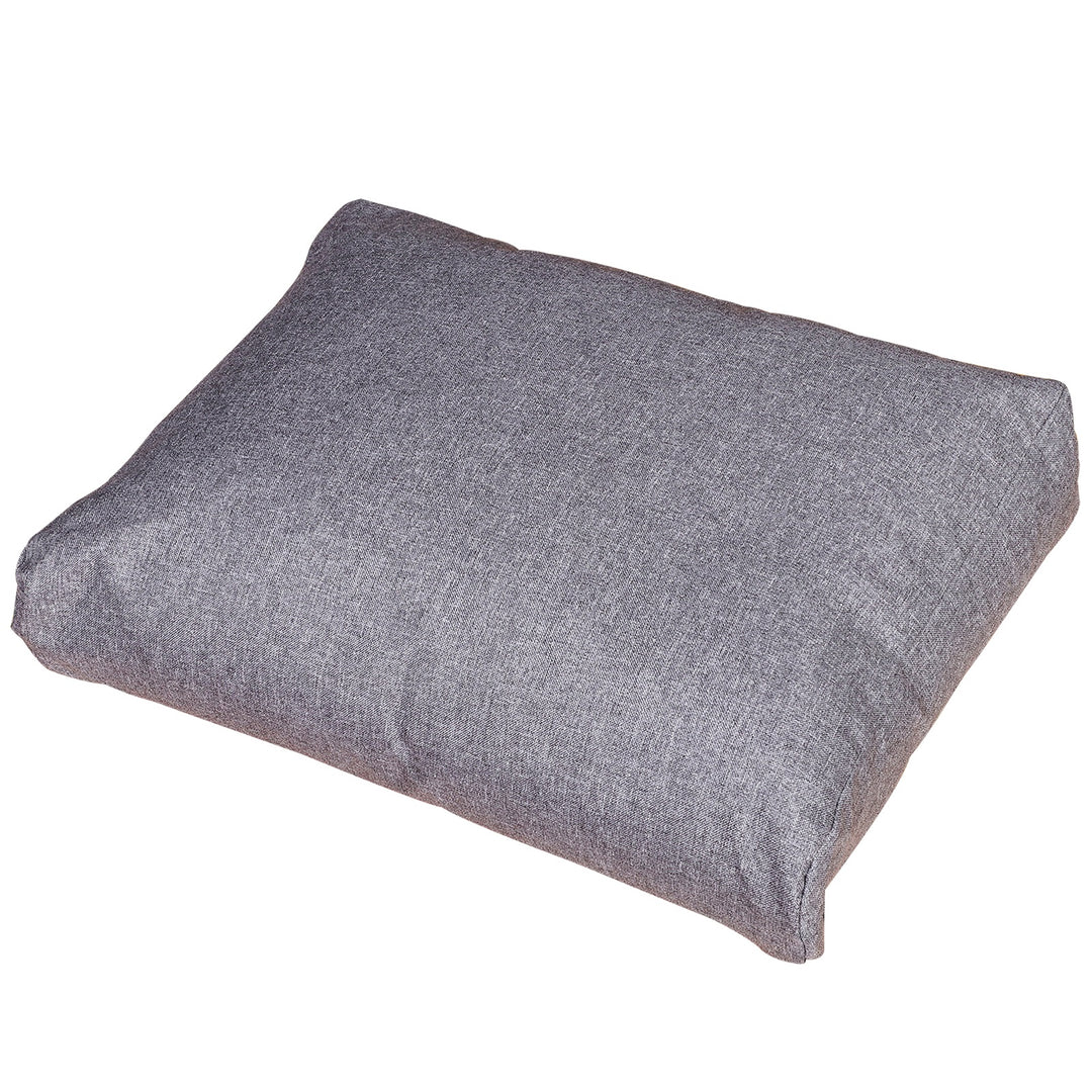 Havemøbelsæt med fire dele, siddegruppe, sofa med sædehynder, bord med opbevaringsplads, polyester, grå, 138 x 69 x 63 cm