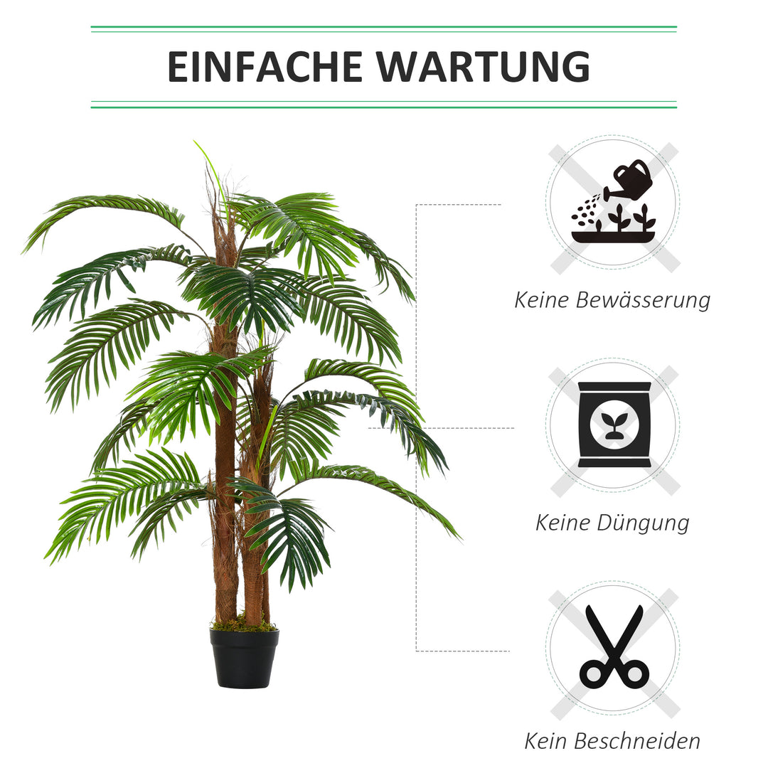 Kunstige planter 120 cm kunstig palme, kunstig palme, kunstigt træ, kunstige planter i potter, stueplante, dekorativ plante, kontorplante, plastikpotte til indendørs og udendørs brug