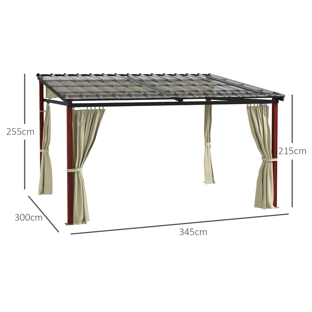Udtrækkelig havepergola, vejrbestandig, inklusive monteringsbeslag, beige