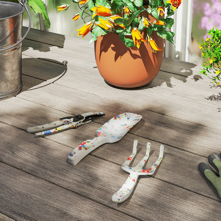 Haveværktøjssæt 3 dele haveværktøj lavet af metal med blomsterske håndrive havesaks