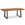 Unikt Sofabord i akacietræ, trapezformede metalben i krom, stor bordplade (120x60 cm)