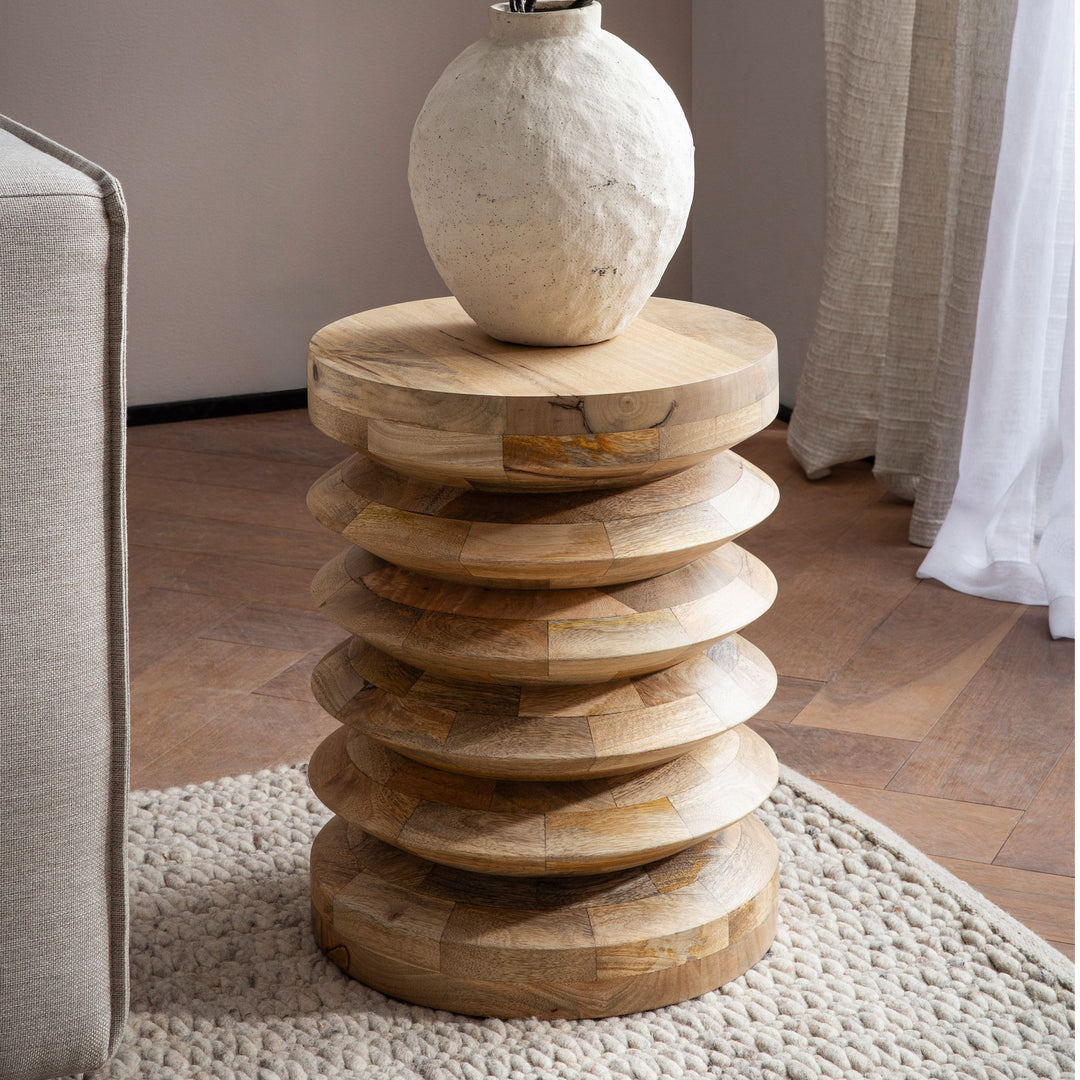 Sidebord Mango Massivt Træ Naturbleget 35x35x45 cm Sidebord