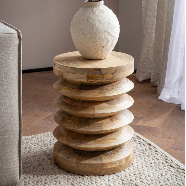 Sidebord Mango Massivt Træ Naturbleget 35x35x45 cm Sidebord