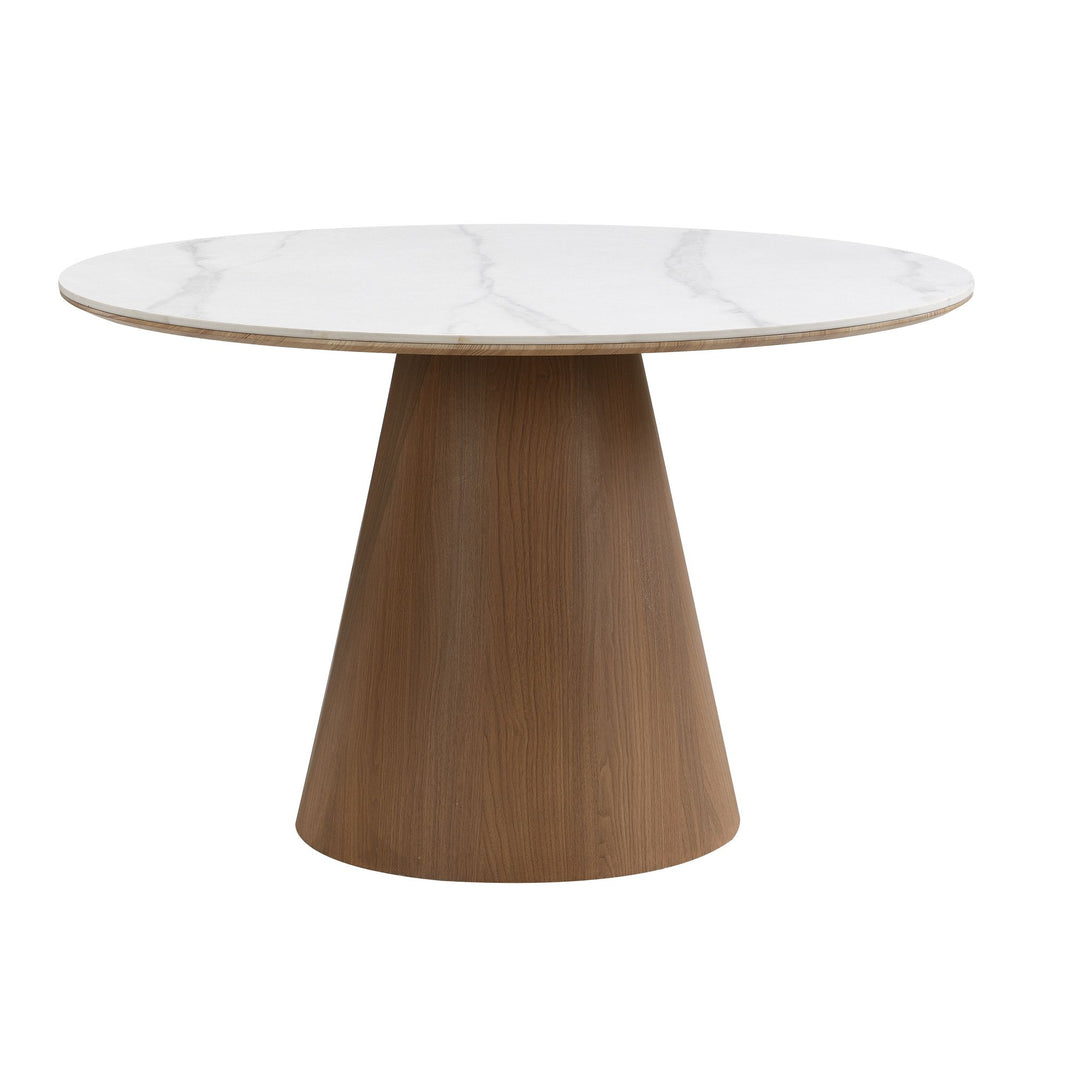 Rundt spisebord Ø120 cm med elegant marmorlook