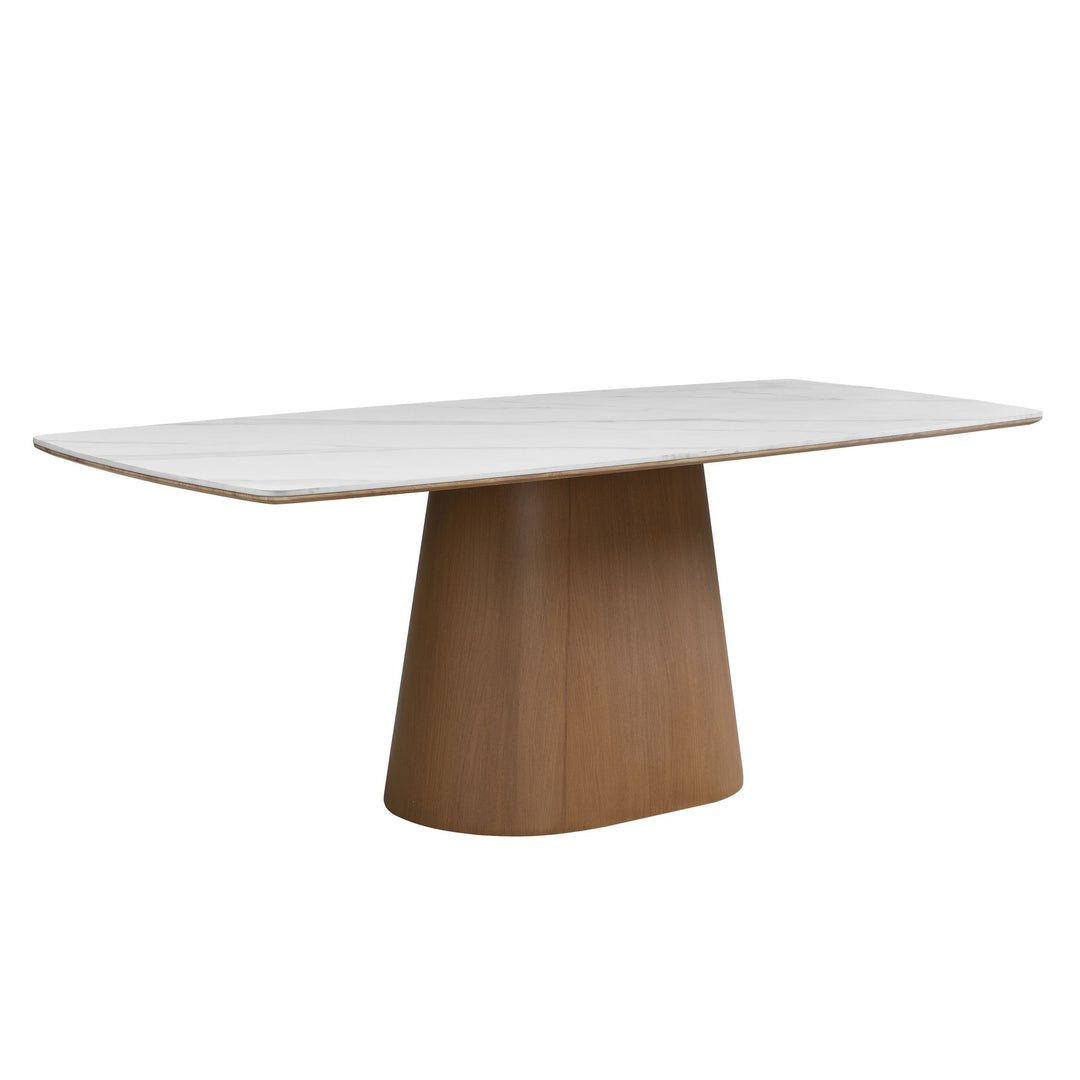 Stort spisebord 200 × 90 cm med elegant marmorlook