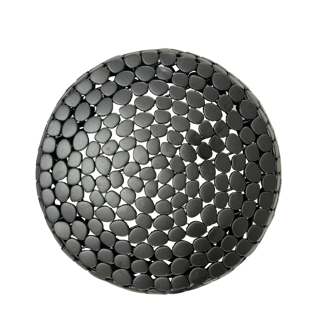 Aluminium sofabord sort rundt 66x32 cm, moderne stuebord metal - rundt loungebord, håndlavet