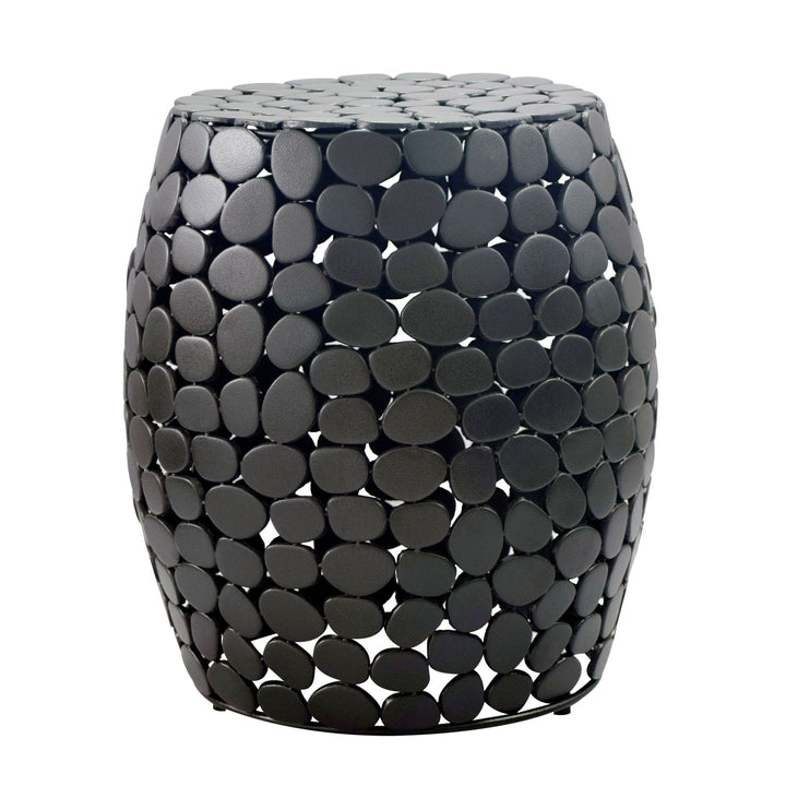 Design sidebord rundt 40 cm lavet af aluminium sort - sofabord alu - lille stuebord metal - dekorativt stuebord, håndlavet