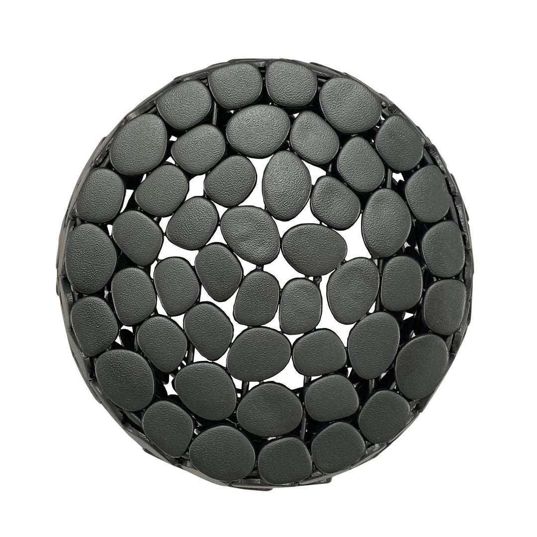 Design sidebord rundt 40 cm lavet af aluminium sort - sofabord alu - lille stuebord metal - dekorativt stuebord, håndlavet