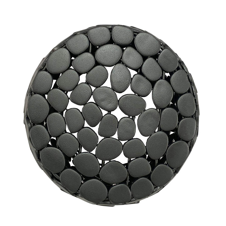 Design sidebord rundt 40 cm lavet af aluminium sort - sofabord alu - lille stuebord metal - dekorativt stuebord, håndlavet