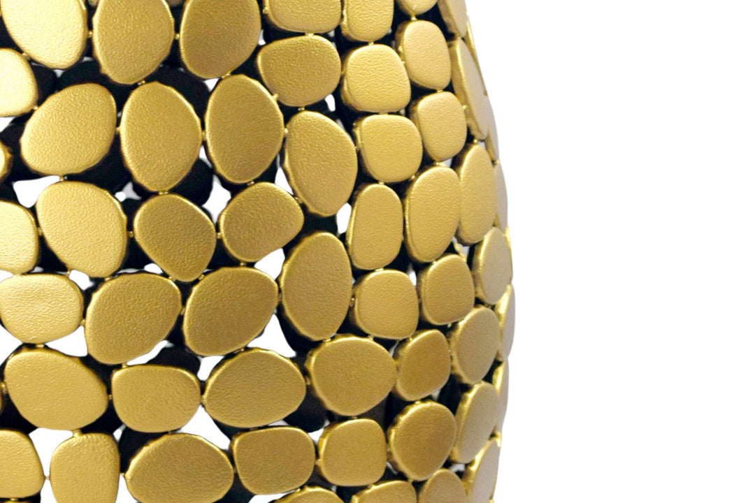 Design sidebord rundt 40 cm lavet af aluminium guld - sofabord alu - lille stuebord metal - dekorativt bord stue, håndlavet