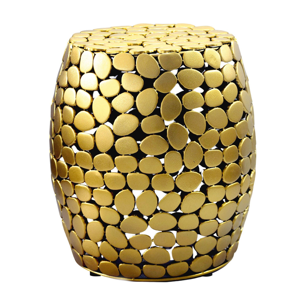 Design sidebord rundt 40 cm lavet af aluminium guld - sofabord alu - lille stuebord metal - dekorativt bord stue, håndlavet