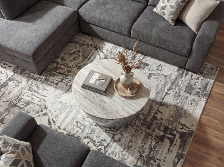 Rundt Sofabord 60 cm i Metal med Hvid Marmorbordplade – Moderne Designbord