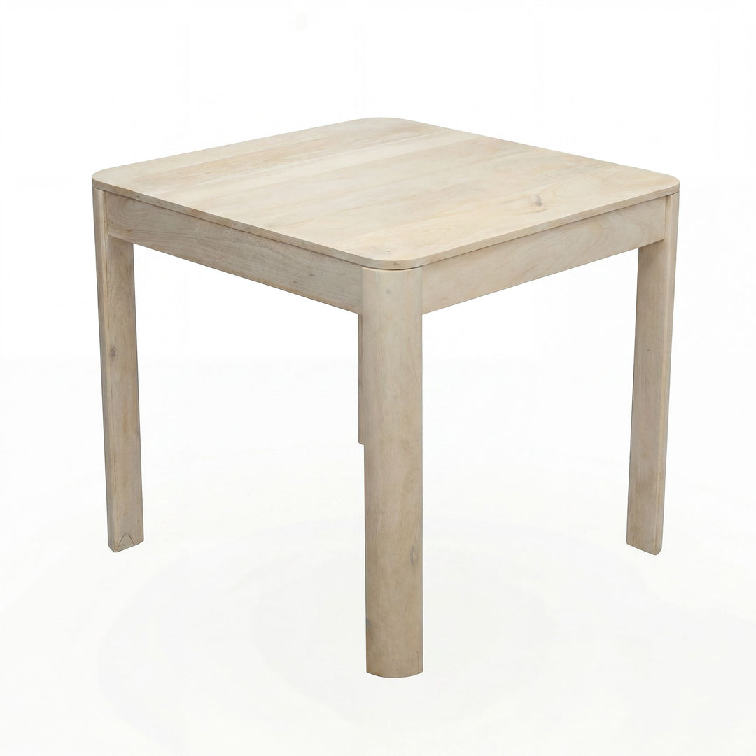 Kvadratisk Spisebord 80x80 cm i Massivt Mangotræ White Wash – Designbord