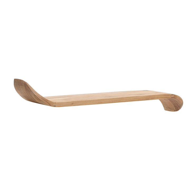Mango vægreol i massivt træ 120 cm · Hængende hylde med buede ender · Håndlavet svævende hylde i moderne design · Hylde lavet af ægte træ