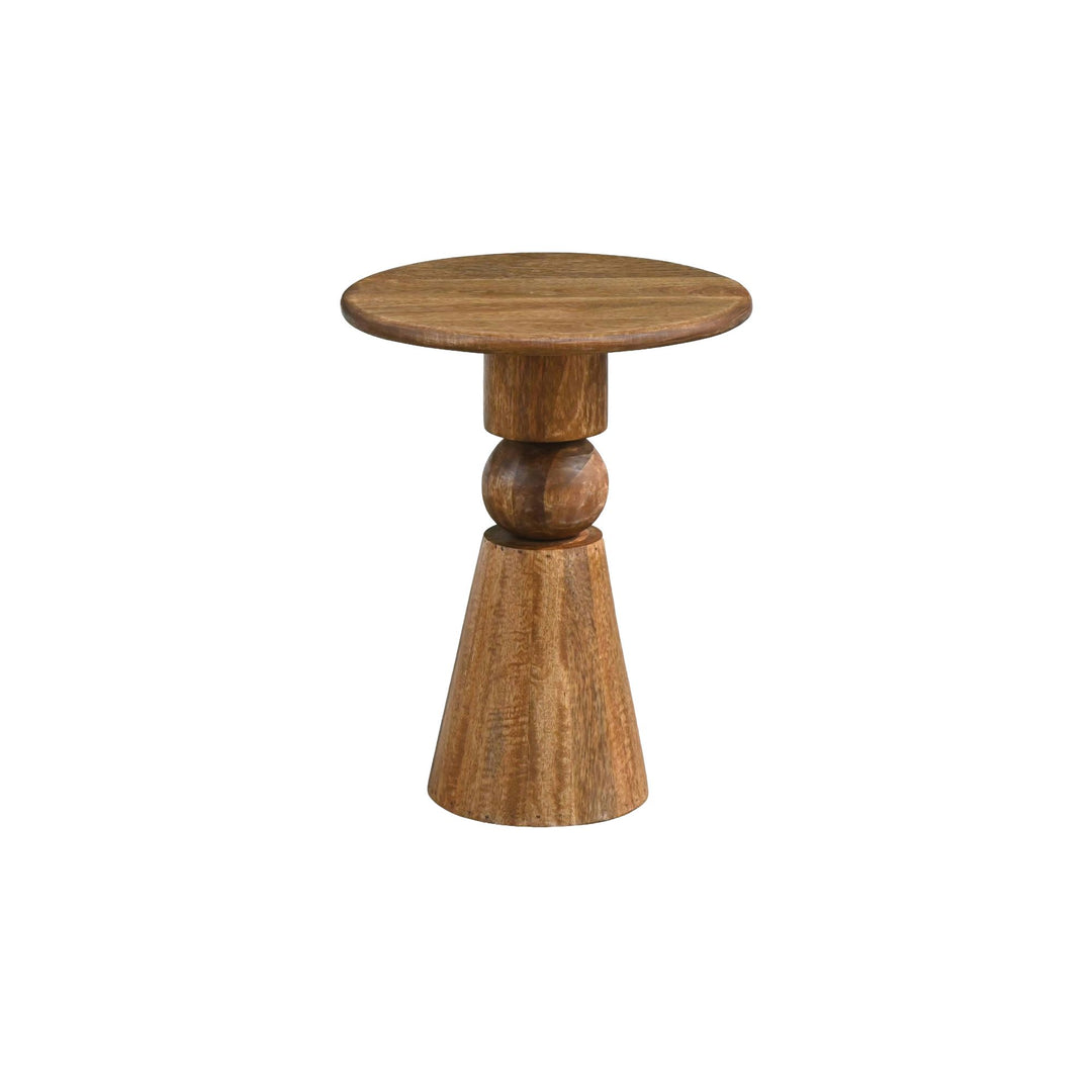 Rundt Sidebord 35 cm i Massivt Mangotræ – Brunt Naturligt Designbord