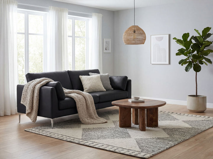 Kvadratisk Sofabord 60 cm i Massivt Mangotræ – Håndlavet Designbord med Afrundede Kanter