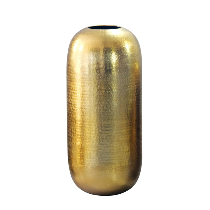 Dekovase 45 cm i Guld Aluminium – Moderne Rund Metalvase til Boligindretning