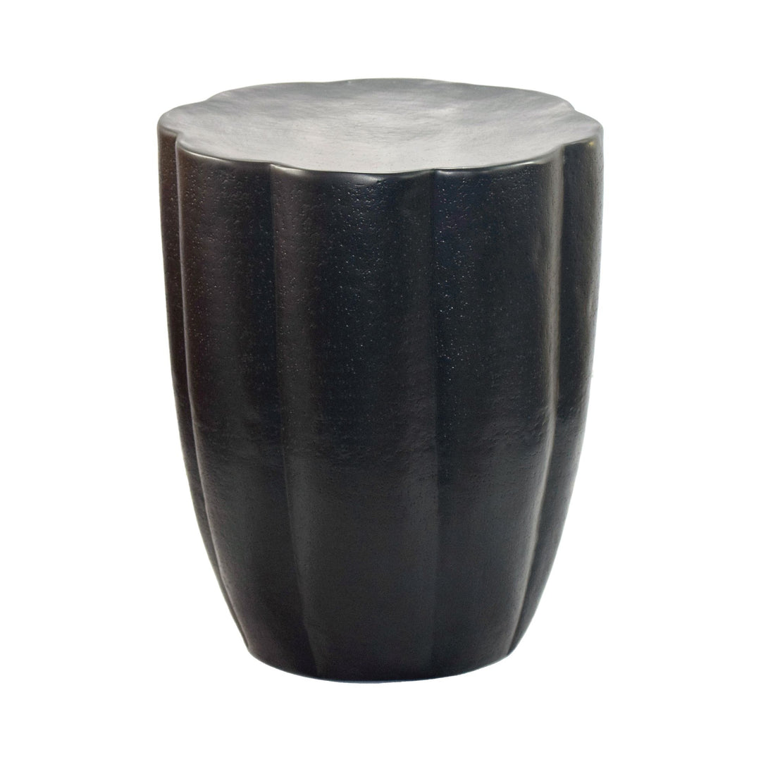 Sidebord aluminium, sort 41cm, rundt bord metal, håndlavet