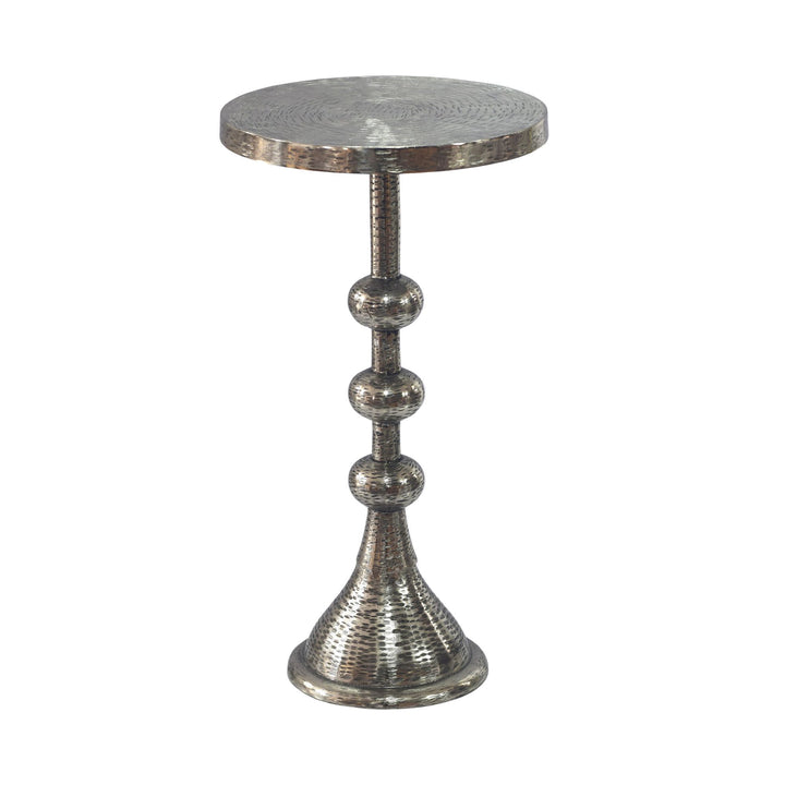 Sidebord aluminium sølvfarvet 30cm rundt Bord metal - dekorativt bord aluminium orientalsk, håndlavet