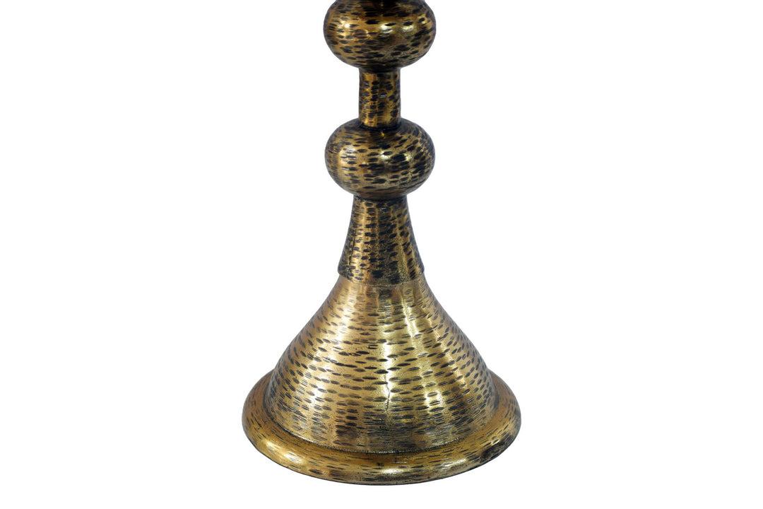 Sidebord aluminium guldfarvet 30cm rundt bord metal - dekorativt bord aluminium orientalsk, håndlavet