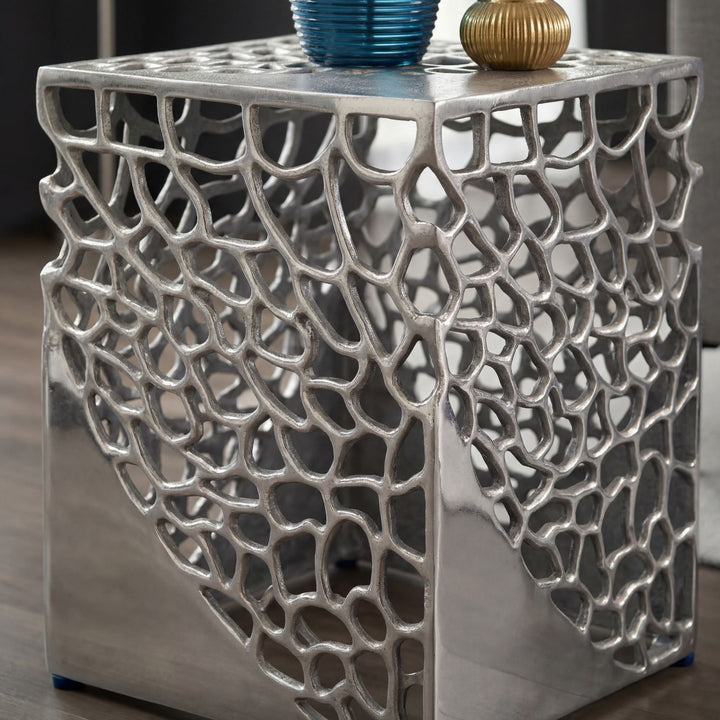 Sidebordssæt 2 stk. i Sølv Aluminium – Moderne Designborde i Metal