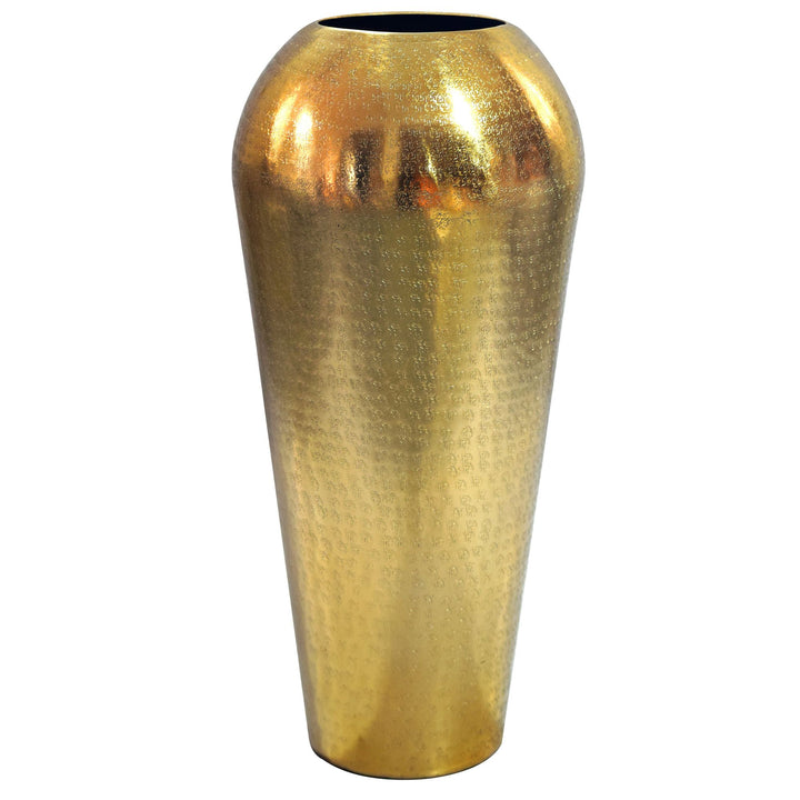 Dekovase 50 cm i Guld Aluminium – Moderne Rund Metalvase til Boligindretning