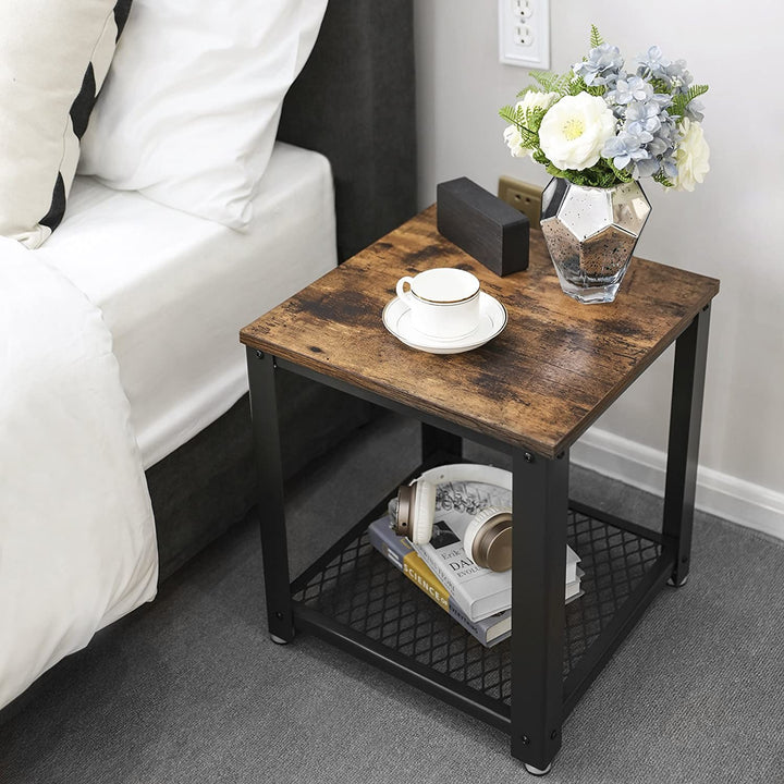 Sidebord i industriel stil, 45 x 45 x 55 cm