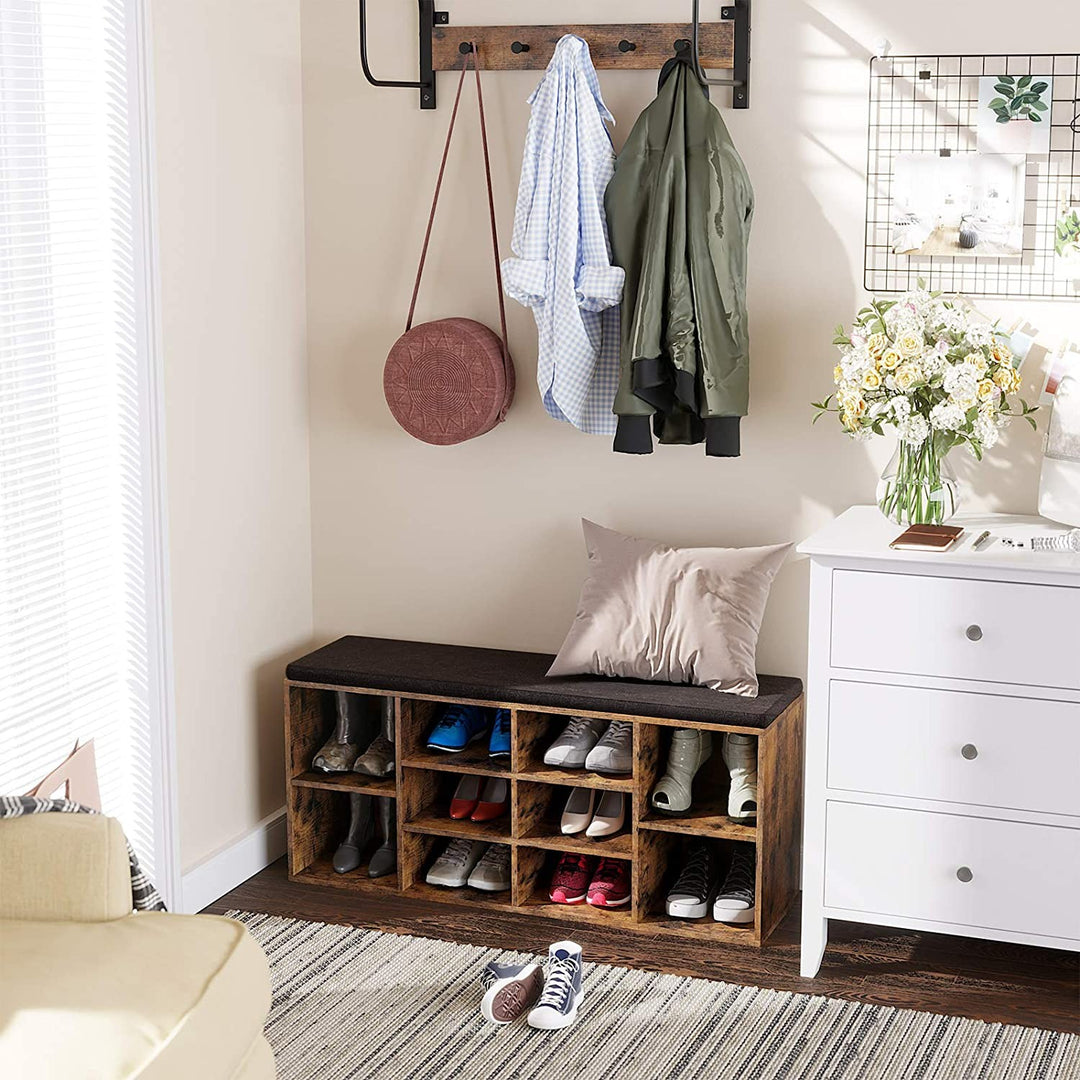OSKAR skobænk med sæde – smart opbevaring i rustik stil