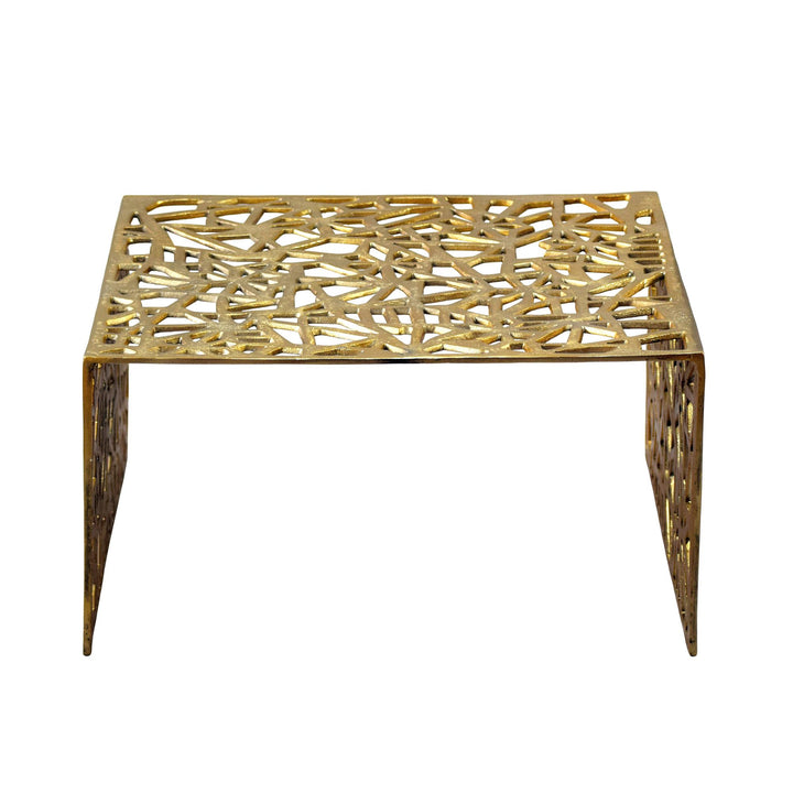 Moderne Sofabord 60 cm i Guldfarvet Aluminium – Kvadratisk Designbord til Stuen