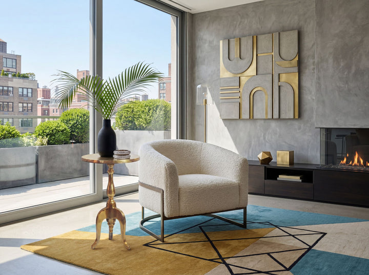 Rundt Sidebord 35 cm i Guld Aluminium – Moderne Designbord
