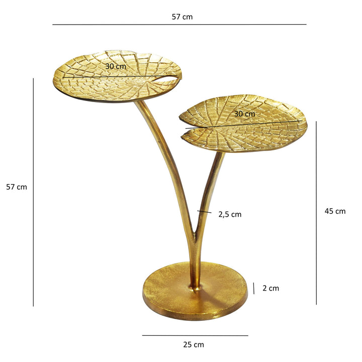 Rundt Sidebord 57 cm i Guld Aluminium – Seerosen Designbord