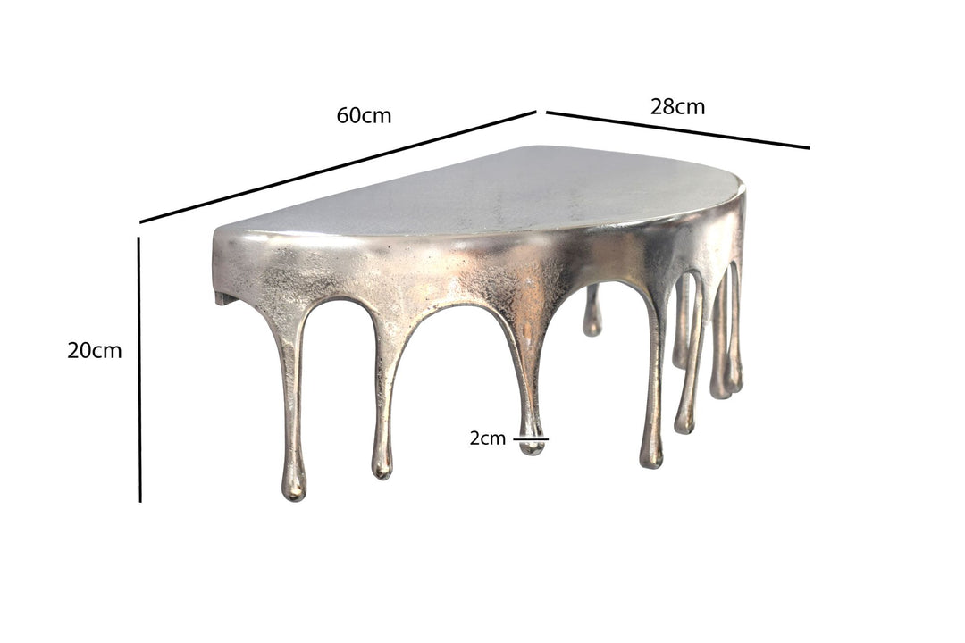Væghylde 60 cm i Sølvfarvet Aluminium – Moderne Dråbeformet Designhylde