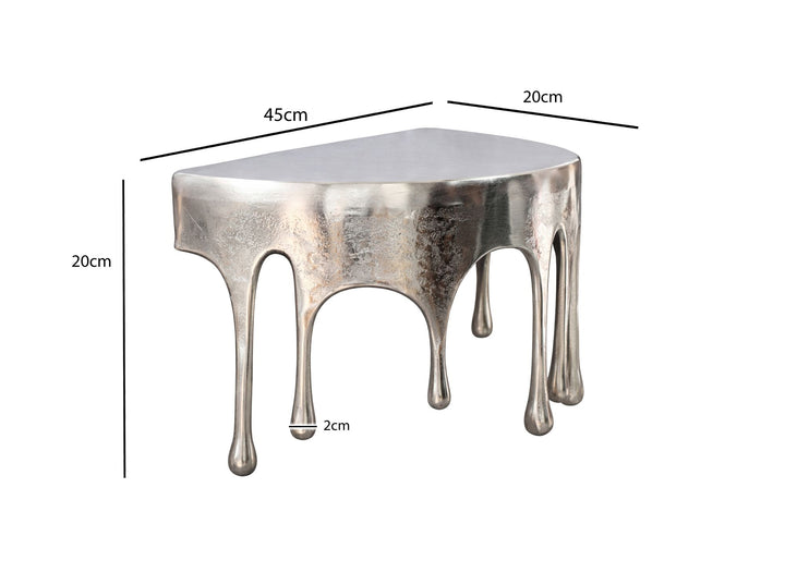 Sølvfarvet Væghylde 45 cm – Dråbeformet Aluminium Designhylde