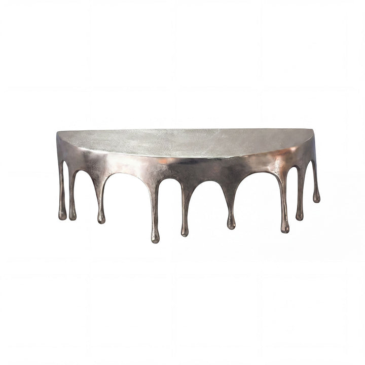 Sølvfarvet Væghylde 45 cm – Dråbeformet Aluminium Designhylde