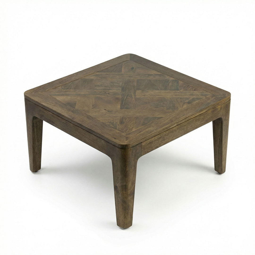 Kvadratisk sofabord i massivt mangotræ - 60 x 60 cm - Valnød finish