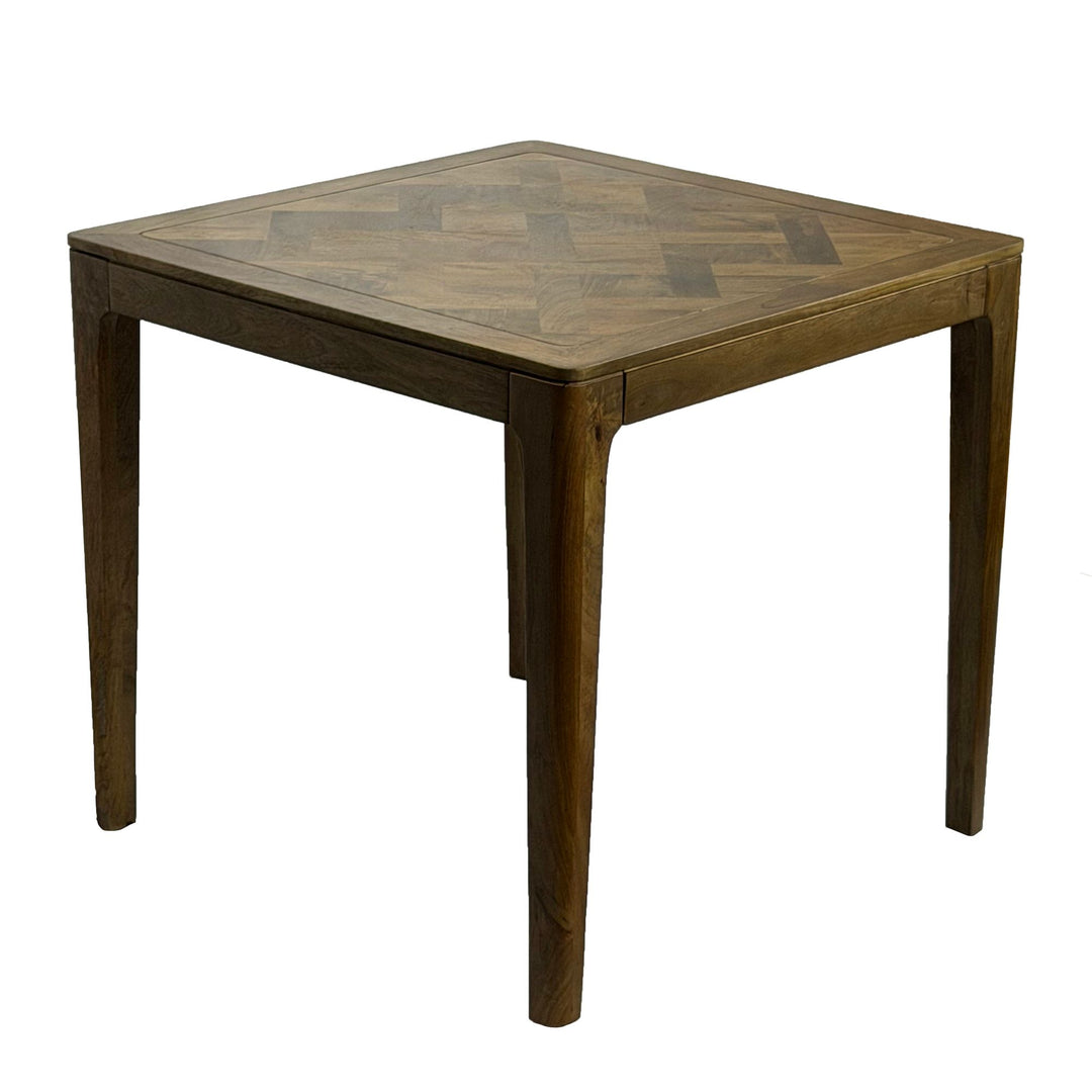 Massivt træ spisebord 80x80 cm valnød finish - firkantet træ spisebord - moderne køkkenbord til 4 personer, håndlavet