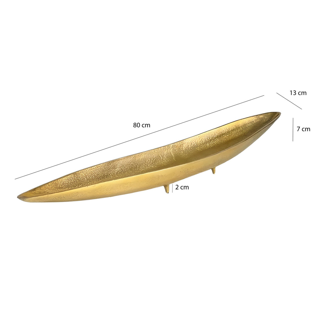 Dekorationsskål i aluminium - 80 cm - Guldfarvet - Håndlavet