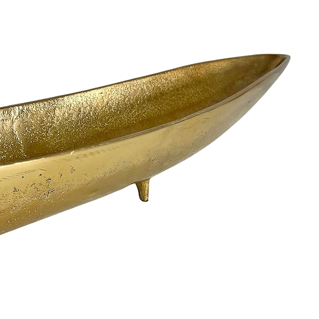 Dekorationsskål i aluminium - 80 cm - Guldfarvet - Håndlavet