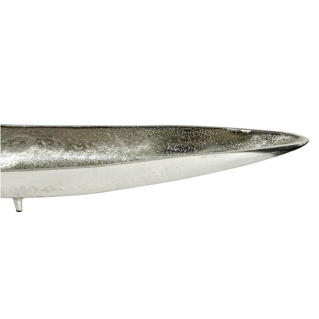 Dekorationsskål i aluminium - 60 cm -  Sølvfarvet - Håndlavet