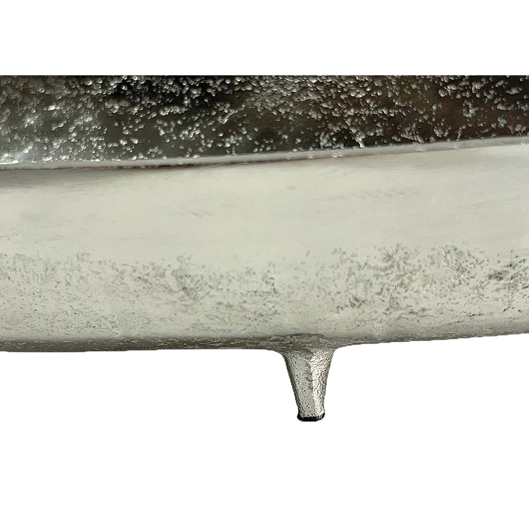 Dekorationsskål i aluminium - 60 cm -  Sølvfarvet - Håndlavet