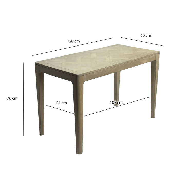 Spisebord, 120x60 cm, hvidvasket, rektangulært spisebord i smukt træ, håndlavet