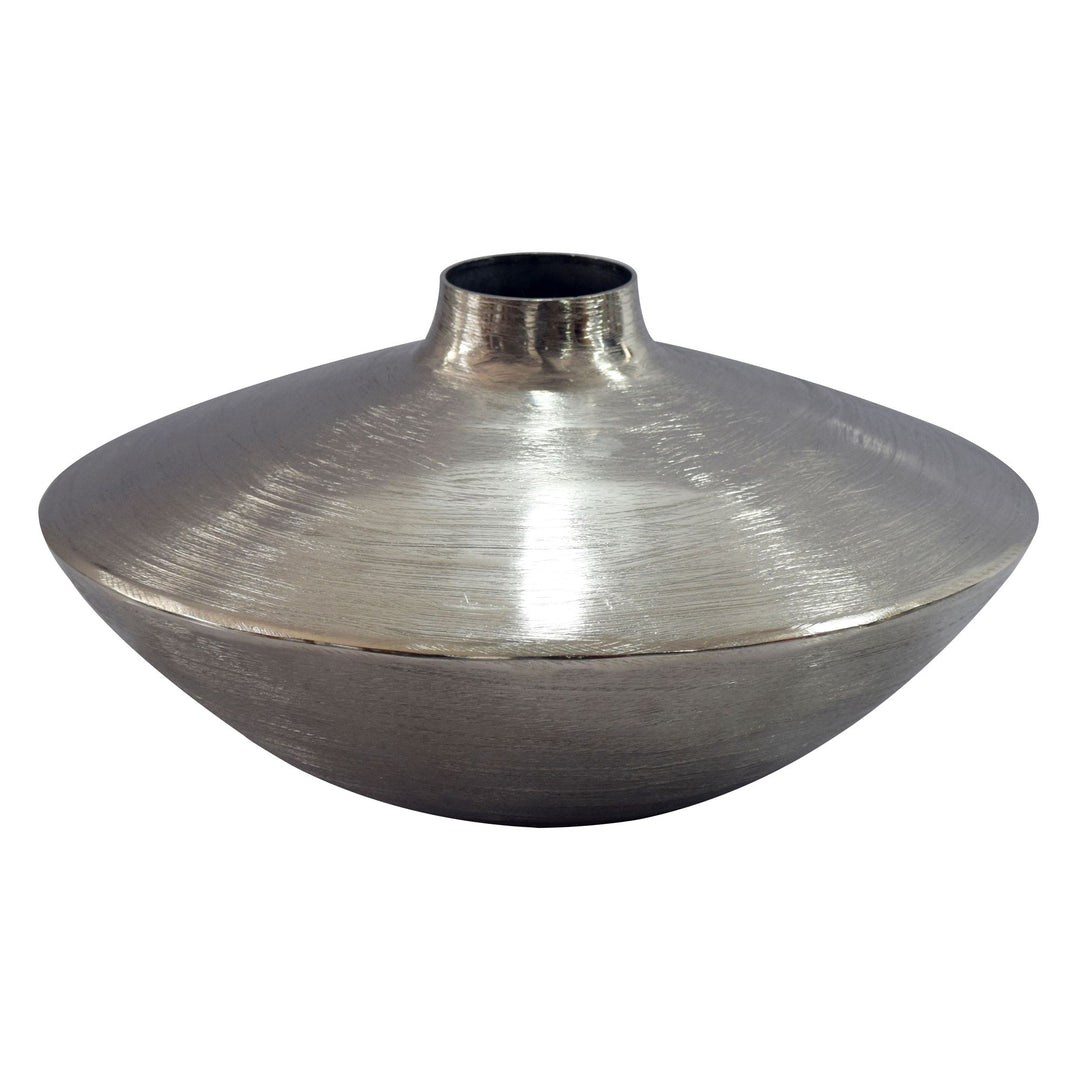 Dekorativ vase i aluminium - 35 cm -  Sølvfarvet - Håndlavet