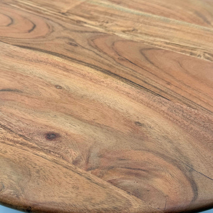 Rundt sofabord 60 cm stuebord akacie massivt træ - sofabord træ moderne - design loungebord, håndlavet