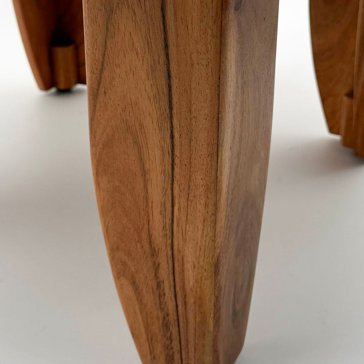 Rundt sofabord 60 cm stuebord akacie massivt træ - sofabord træ moderne - design loungebord, håndlavet