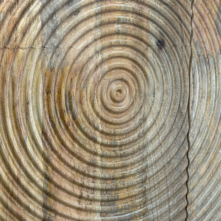 Håndlavet skab i massivt træ, natur-inspireret design, 180cm - højt stueskab - landligt multifunktionelt skab
