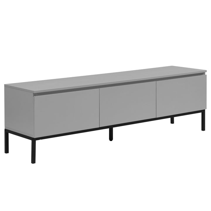 TV-bord i grå med 3 skuffer - 150 cm - Grebsfrit design