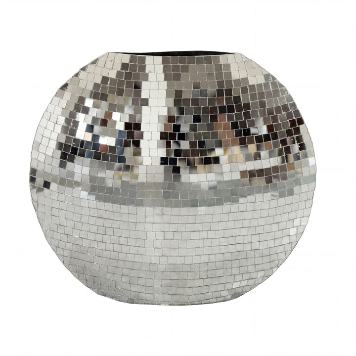 Dekorativ vase i metal - 40 cm - Sølv - Håndlavet